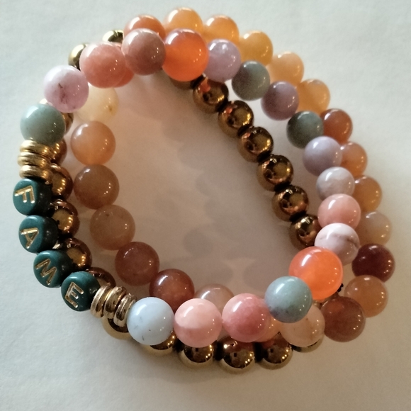 Natural Stone Handmade Beaded Bracelet. - Picture 5 of 5